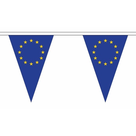 3x stuks polyester vlaggenlijn Europa 5 meter