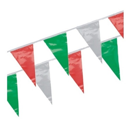 Vlaggenlijntje groen/rood/wit 4 m 3 st