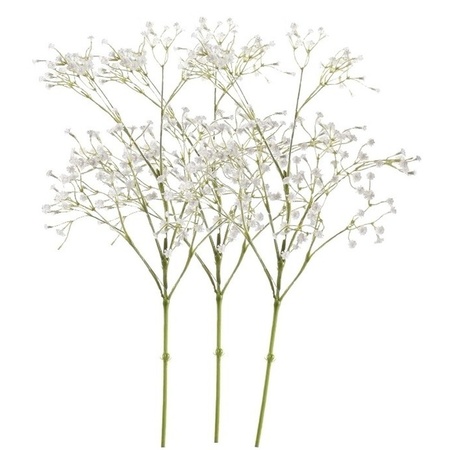 3x Witte gipskruid kunstbloemen 65 cm
