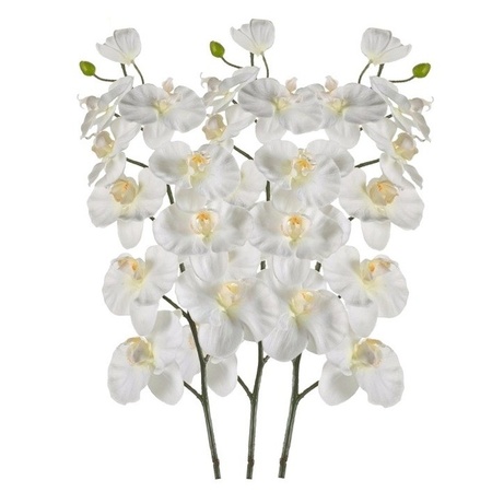 3x Kunstbloem Orchidee wit