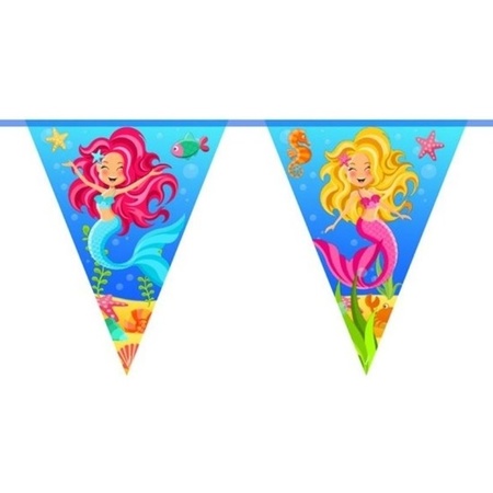 3x Mermaid party flaglines 10 meter