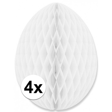 4 deco easter eggs white 30 cm