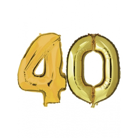 40 year foli balloons gold