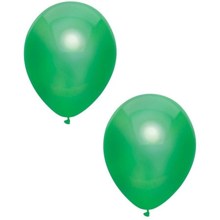 40x Dark green metallic balloons 30 cm