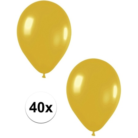 40x Gold metallic balloons 30 cm