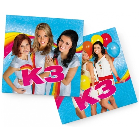 40x K3 party theme napkins blue 33 x 33 cm paper