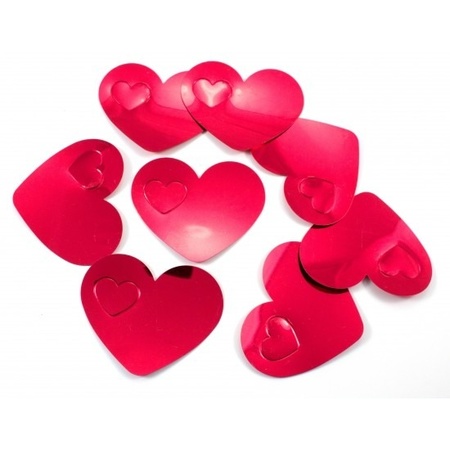 40 Vvalentijn confetti rode hartjes XL