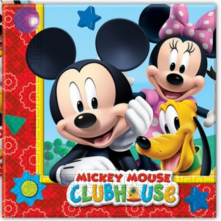 40x Mickey Mouse party theme napkins 33 x 33 cm paper