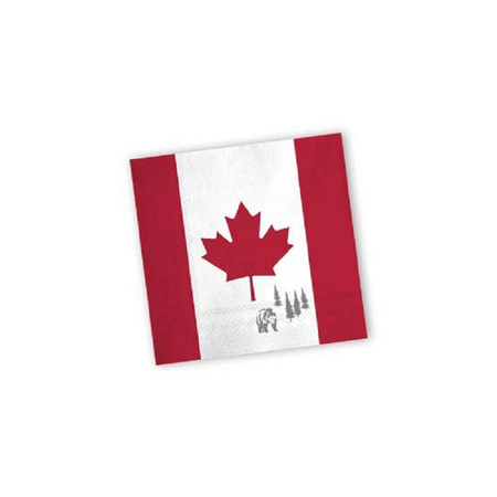 40x stuks Canada landen vlag thema servetten 33 x 33 cm