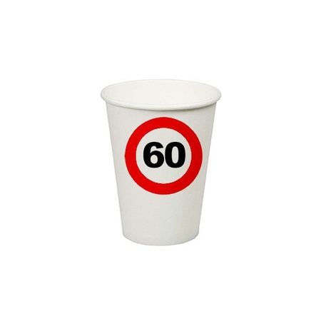 40x Paper cups 60 years old stop sign