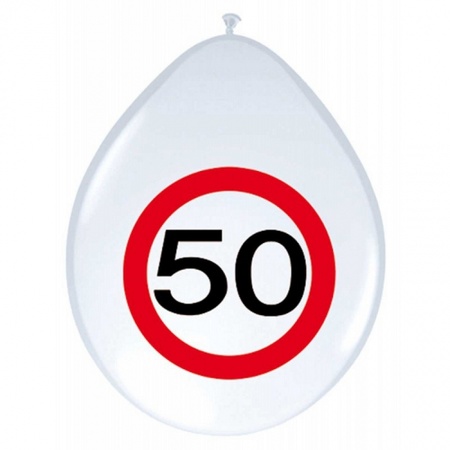 48x Balloons 50 years road sign