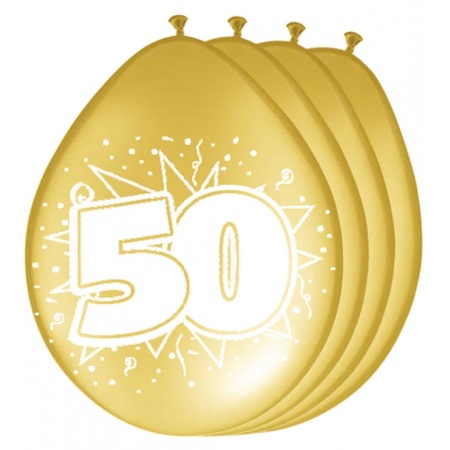 48x Balloons metallic gold 50 years