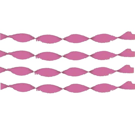 4x Crepe papier slingers 6 meter roze