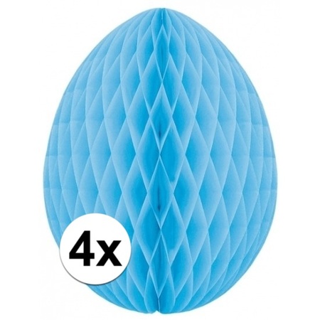 4x Deco easter egg light blue 10 cm