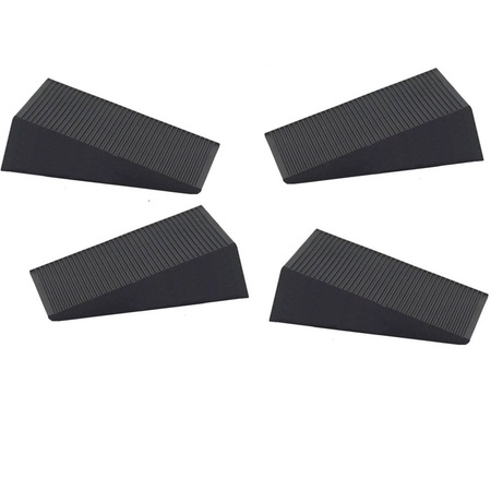 4x Deurstopper / deurwig rubber zwart 16 mm 