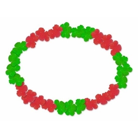 4x Hawaii kransen rood/groen