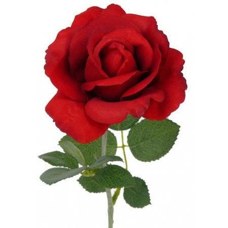 4x Kunstbloem roos Carol rood 37 cm