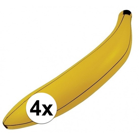 Speelgoed bananen opblaasbaar 4 stuks