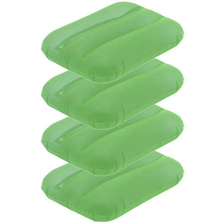 4x Inflatable pillows green 28 x 19 cm
