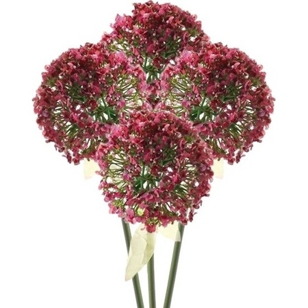 4x Roze/rode sierui kunstbloemen 70 cm