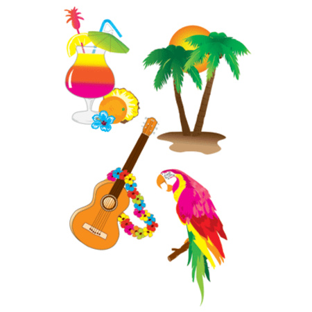 Hawaii party theme wall decorations 35 x 25 cm