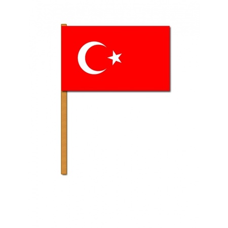 4x pieces luxe hand flag Turkey 30 x 45 cm