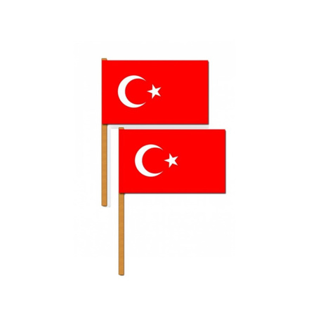 4x pieces luxe hand flag Turkey 30 x 45 cm