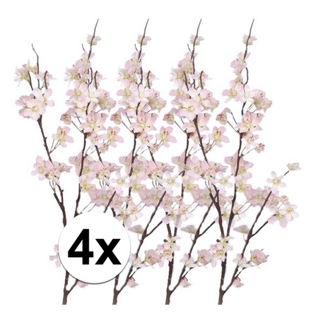 4x Stuks roze appelbloesem kunstbloem/tak met 57 bloemetjes 84 cm