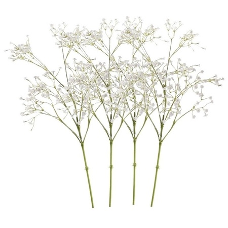 4x White gypsophila artificial flowers 65 cm