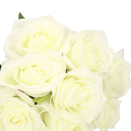 4x White roses Simone artificial flowers 45 cm