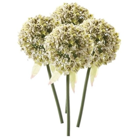 4x White ornamental onion artificial flowers 70 cm
