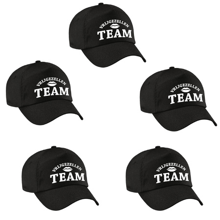 4x Black Vrijgezellen Team cap for adults