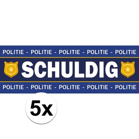 5 x Guilty stickers for police officer costume