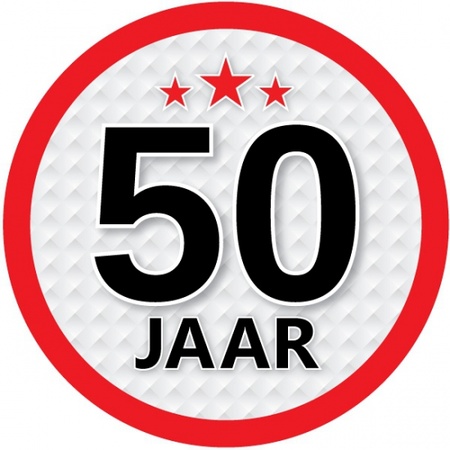 50 year sticker round 15 cm