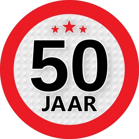 50 year sticker round 9 cm