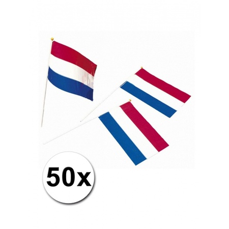 50 stuks zwaaivlaggetjes Holland van 39 cm