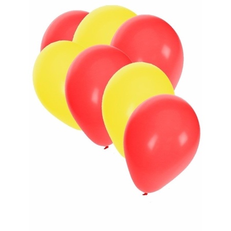 50x balloons yellow and red
