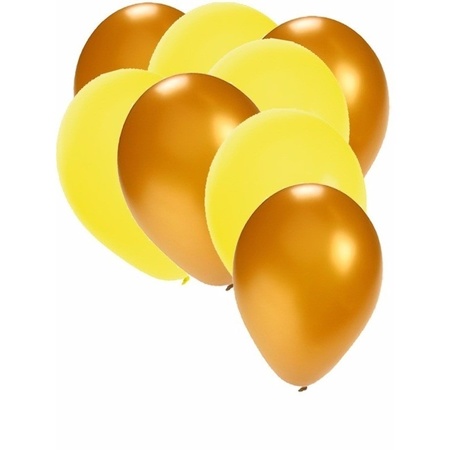 50x ballonnen - 27 cm - goud / gele versiering