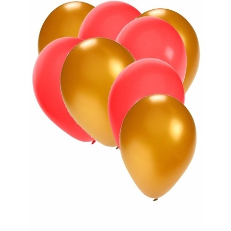 50x balloons gold and red