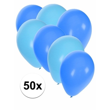 50x balloons light blue and blue