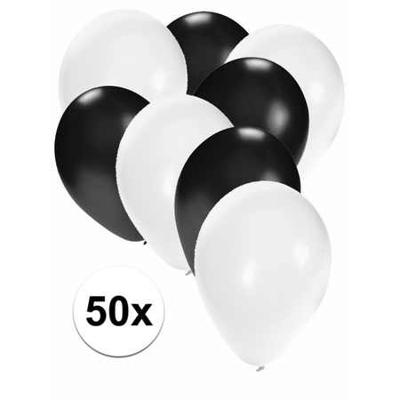 50x balloons white and black
