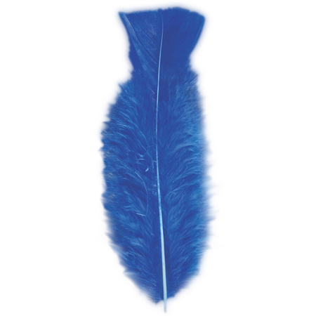 50x Blue feathers decorations hobby/DIY materials 17 cm