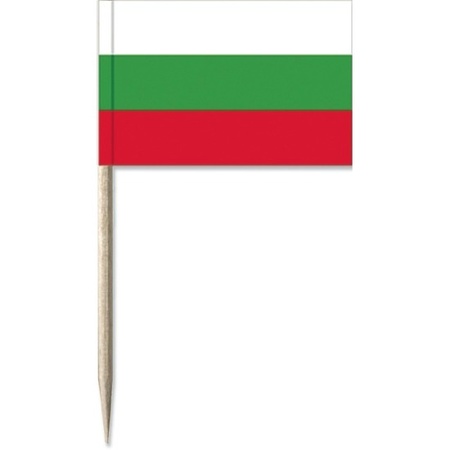50x Cocktailprikkers Bulgarije 8 cm vlaggetje landen decoratie