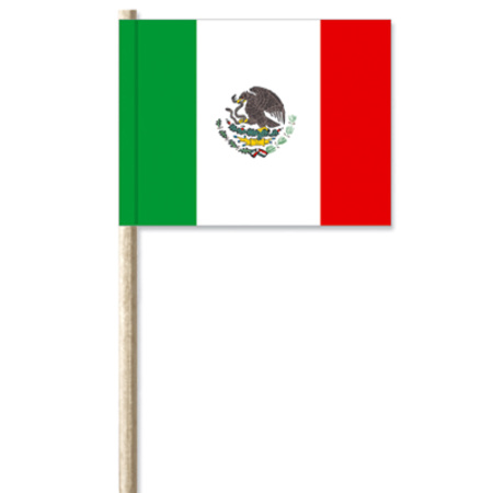 50x Cocktailprikkers Mexico 8 cm vlaggetje landen decoratie