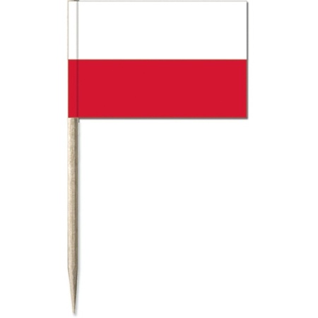 50x Cocktail picks Poland 8 cm flags country decoration