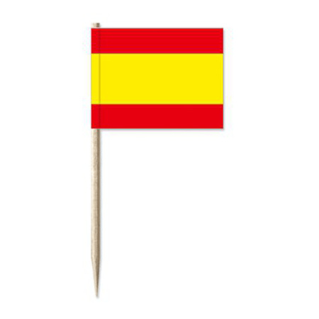 50x Cocktail picks Spain 8 cm flags country decoration