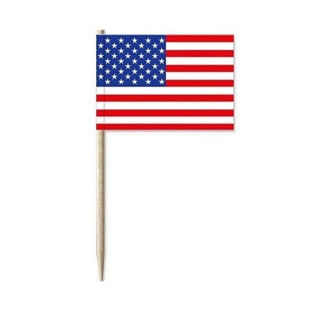 50x Flag toothpicks USA