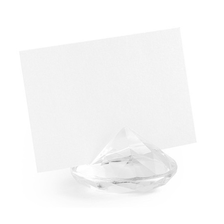 50x Kaarthouders standaards transparante diamanten 4 cm