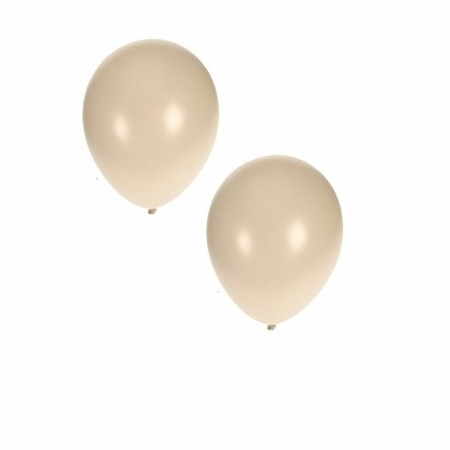 50x stuks Metallic witte ballonnen 36 cm