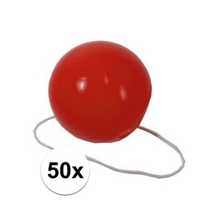50x Voordelige rode clowns neuzen